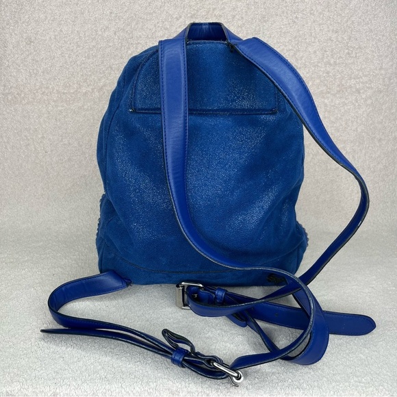 Stella McCartney Falabella Mini Backpack-Blue-Shaggy Deer Faux Suede-Luxury-Boho main image 15